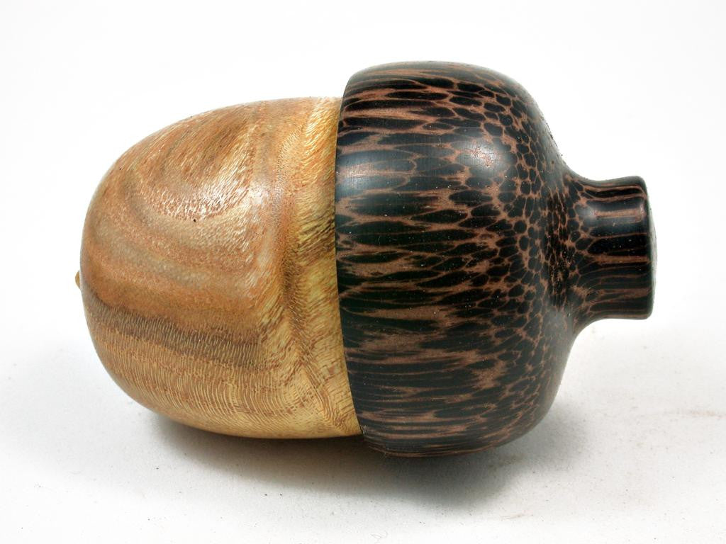 LV-2263 Osage Orange & Black Palm Acorn Jewelry, Ring Box, Pill Box, Trinket Box-SCREW CAP