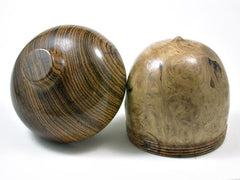 LV-2836 Black Locust Burl & Bocote Acorn Jewelry Box, Pill Box, Trinket Box-SCREW CAP