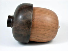 LV-2998 Japanese Flowering Cherry & Walnut Acorn Pill Box, Jewelry Box, Keepsake-SCREW CAP