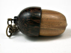 LV-2812 Verawood & Black Palm Acorn Pendant Box, Pill Fob, Charm-SCREW CAP