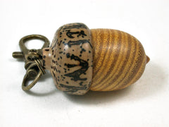 LV-2711 Osage Orange & Palm Nut Acorn Pendant Box, Pill Fob, Memorial Jewelry-SCREW CAP