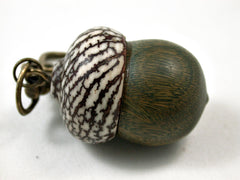 LV-3115 Verawood & Betelnut Acorn Box, Pill Holder, Compartment Pendant-SCREW CAP