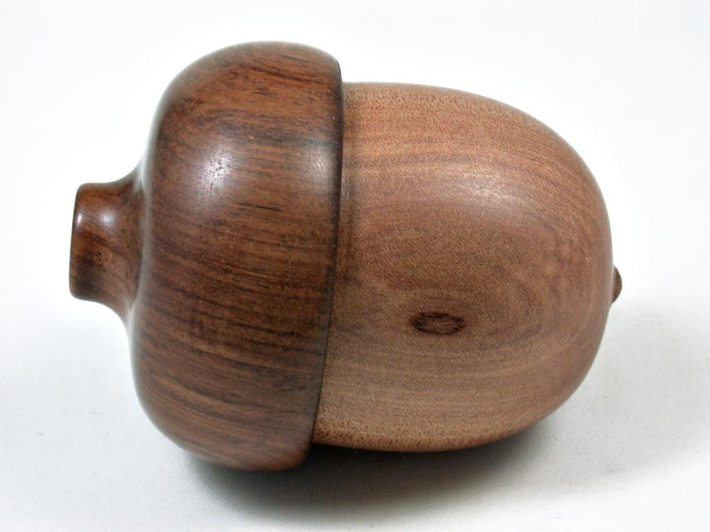 LV-3033 Hawaii Sandalwood & Tamboti Acorn Wooden Pill Holder, Ring Box, -SCREW CAP