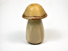LV-2641 Holly & Wisteria Wooden Mushroom Threaded Box, Urn-SCREW CAP