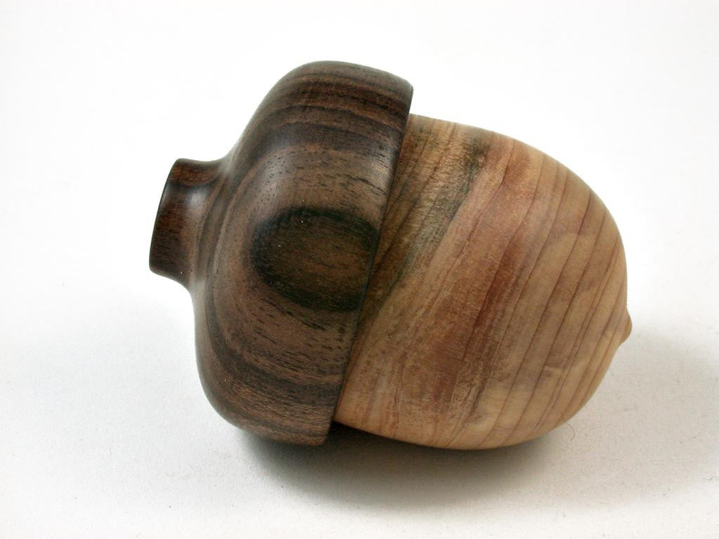 LV-2672 Port Orford Cedar & Kou Acorn Jewelry, Ring Box, Pill Box-SCREW CAP