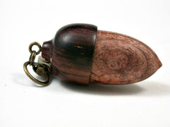 LV-2912 Saltcedar Burl & Cocobolo Acorn Pendant Box, Pill Fob-SCREW CAP