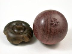 LV-3000 Mangosteen Threaded Box from Purpleheart & Verawood,Trinket Box, Pill Box-SCREW CAP