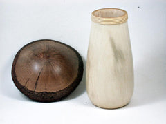LV-3026 Holly & Live Oak Wooden Mushroom Trinket Box, Pill, Jewelry Box-THREADED