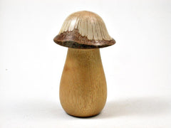 LV-3010 Live Oak & Yellowheart Mushroom Lidded Box, Pill Box, Secret Compartment-THREADED