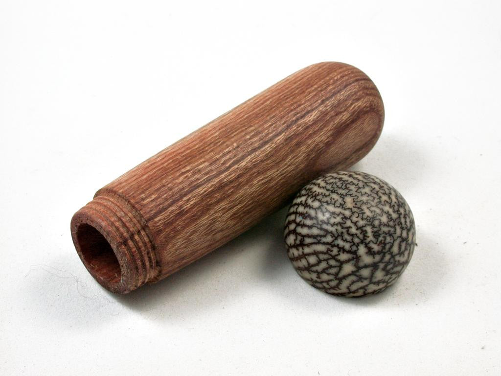 LV-2607 Saltcedar & Betelnut Slim Box, Toothpick Holder, Needle Case-SCREW CAP