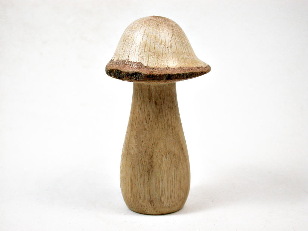 LV-3151 Persimmon & Live Oak Wooden Mushroom Trinket Box, Pill, Jewelry Box-THREADED