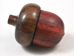 LV-3019 Padauk & Tamboti Acorn Wooden Pill Holder, Ring Box, -SCREW CAP