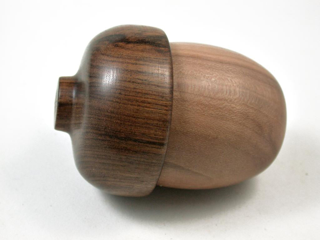 LV-3130 Dogwood & Tamboti Acorn Pill Box, Jewelry, Engagement Ring Box-SCREW CAP