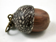 LV-3110 Mt. Mahogany & Betelnut Acorn Box, Pill Holder, Compartment Pendant-SCREW CAP