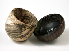LV-2671 Spalted Hacberry & Kou Acorn Jewelry, Ring Box, Pill Box-SCREW CAP