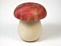 LV-3030 Holly & Flamed Box Elder Wooden Mushroom Trinket Box, Pill, Jewelry Box-THREADED