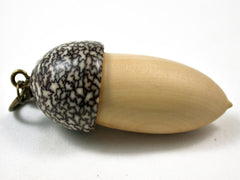 LV-3116 French Boxwood & Betelnut Acorn Box, Pill Holder, Compartment Pendant-SCREW CAP