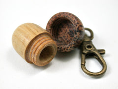 LV-3036 Lignum Sapwood & Hala Acorn Box, Pill Holder, Compartment Pendant-SCREW CAP