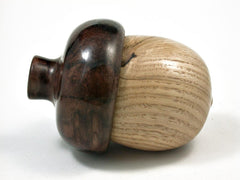 LV-2652 American Chestnut & Black Walnut Burl Acorn Jewelry, Pill , Trinket Box-SCREW CAP