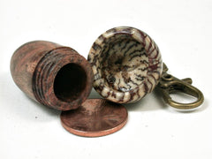 LV-2937 Papaturro Burl & Betelnut Acorn Box, Pill Holder, Memorial Pendant-SCREW CAP
