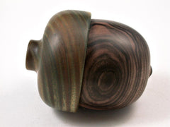 LV-2901 Mun Ebony & Verawood Acorn Pill Box, Jewelry Box, Keepsake-SCREW CAP