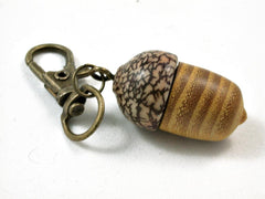 LV-2630 Osage Orange & Betel Nut Acorn Key Fob, Pill Holder, Memmorial Pendant-SCREW CAP