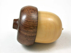 LV-3043 Feench Boxwood & Tamboti Acorn Pill Box, Jewelry, Engagement Ring Box-SCREW CAP