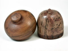 LV-2741 Papaturro Burl & Rosewood Acorn Jewelry, Ring Box, Pill Box-SCREW CAP