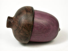 LV-2794 Acorn Box, Ring Box, Pill Box Purpleheart & Walnut-SCREW CAP