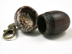 LV-3005 Burmese Blackwood & Betelnut Acorn Box, Pill Holder, Compartment Pendant-SCREW CAP