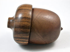 LV-2989 Camphor Burl & Bocote Acorn Pill Box, Jewelry Box, Keepsake-SCREW CAP