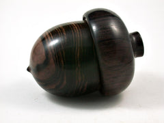 LV-2759 Mun Ebony & Burmese Blackwood Acorn Jewelry Box, Pill Box, Trinket Box-SCREW CAP