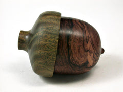 LV-2738 Honduran Rosewood Burl & Verawood Acorn Jewelry, Ring Box, Pill Box-SCREW CAP