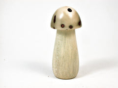 LV-2955 Holly & Raphia Palm Nut Threaded Mushroom Needlecase, Pill Box, Jewelry Box-THREADED