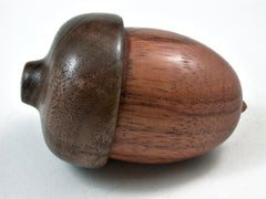 LV-2924 Wooden Acorn Jewelry, Ring Box, Pill Box from Red Zebrawood & Black Walnut-SCREW CAP