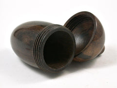LV-2763 Black Chacate & Greenheart Acorn Jewelry, Ring Box, Pill Box-SCREW CAP