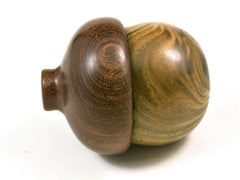 LV-2971 Verawood & Brown Ebony Wooden Acorn Jewelry, Ring Box, Pill Box-SCREW CAP