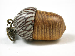 LV-2906 Osage Orange & Betel Nut Acorn Pendant Box, Keychain, Pill Fob-SCREW CAP