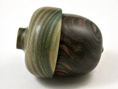 LV-2901 Mun Ebony & Verawood Acorn Pill Box, Jewelry Box, Keepsake-SCREW CAP
