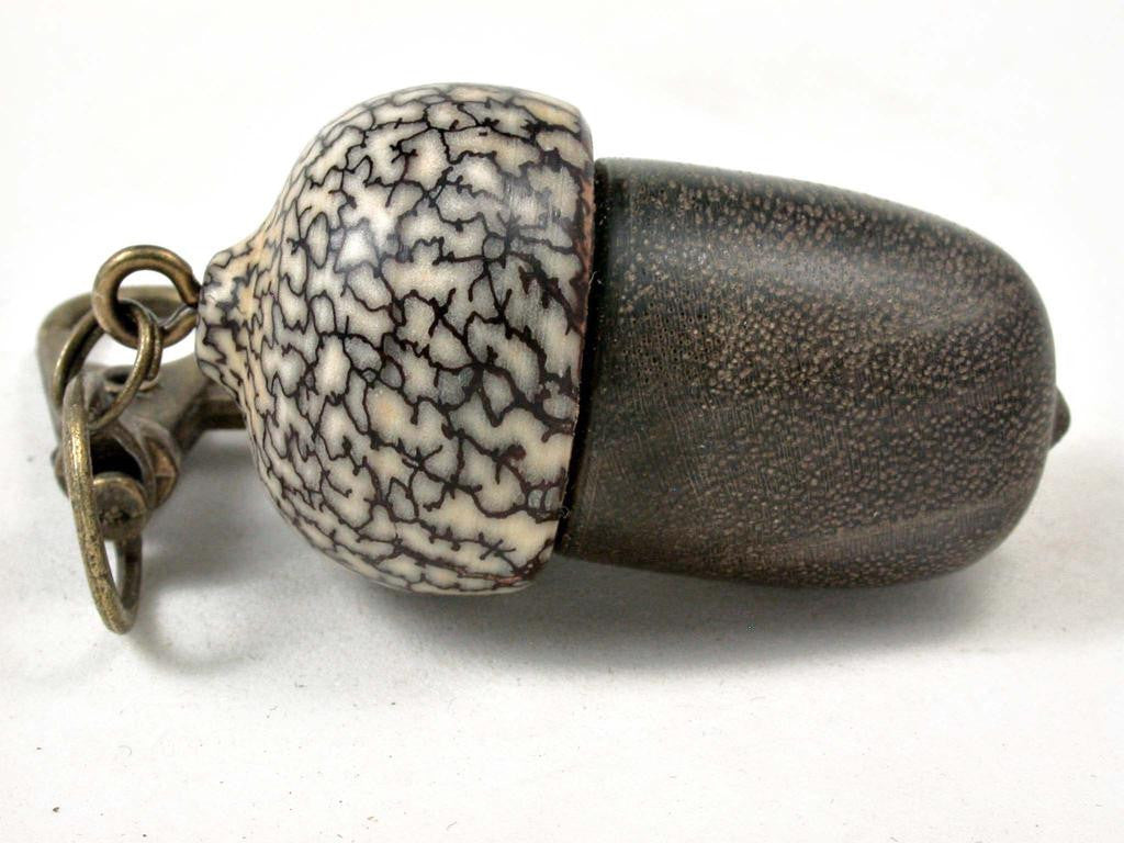 LV-3052 Blue Mahoe & Betelnut Acorn Box, Pill Holder, Compartment Pendant-SCREW CAP