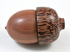 LV-2990 Plum & Coconut Palm Acorn Pill Box, Engagement Ring Box-SCREW CAP
