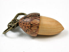 LV-2805 White Ironwood & Hala Acorn Pendant Box, Pill Fob, Secret Compartment-SCREW CAP