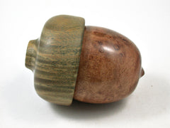 LV-3134 Camphor Burl & Verawood Acorn Pill Box, Jewelry, Engagement Ring Box-SCREW CAP