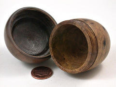 LV-2899 Wooden Acorn Jewelry, Ring Box, Pill Box from Redbud Burl & Black Walnut-SCREW CAP