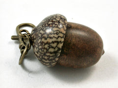 LV-2627 Pollyana Burl & Betelnut Pendant Acorn, Charm, Secret Compartment, Cremation Jewelry -SCREW CAP