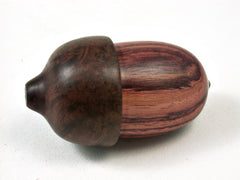 LV-2803 Tulipwood & Manzanita Burl Acorn Ring Box, Pill Box-SCREW CAP