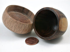 LV-2967 Wooden Acorn Jewelry, Ring Box, Pill Box from Lignum Vitae & Scarlet Oak-SCREW CAP