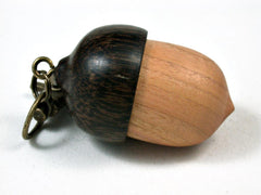 LV-2716 Pink Ivory & Black Palm Acorn Pendant Box, Pill Fob, Secret Compartment-SCREW CAP
