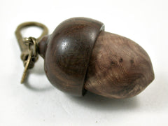 LV-3164 Papaturro Burl & Lignum Vitae Acorn Box, Pill Holder, Compartment Pendant-SCREW CAP