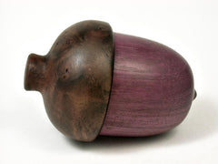 LV-2794 Acorn Box, Ring Box, Pill Box Purpleheart & Walnut-SCREW CAP